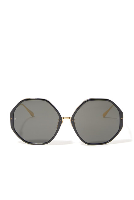 Alona Oversized Sunglasses, 22k Gold-Plated Brass